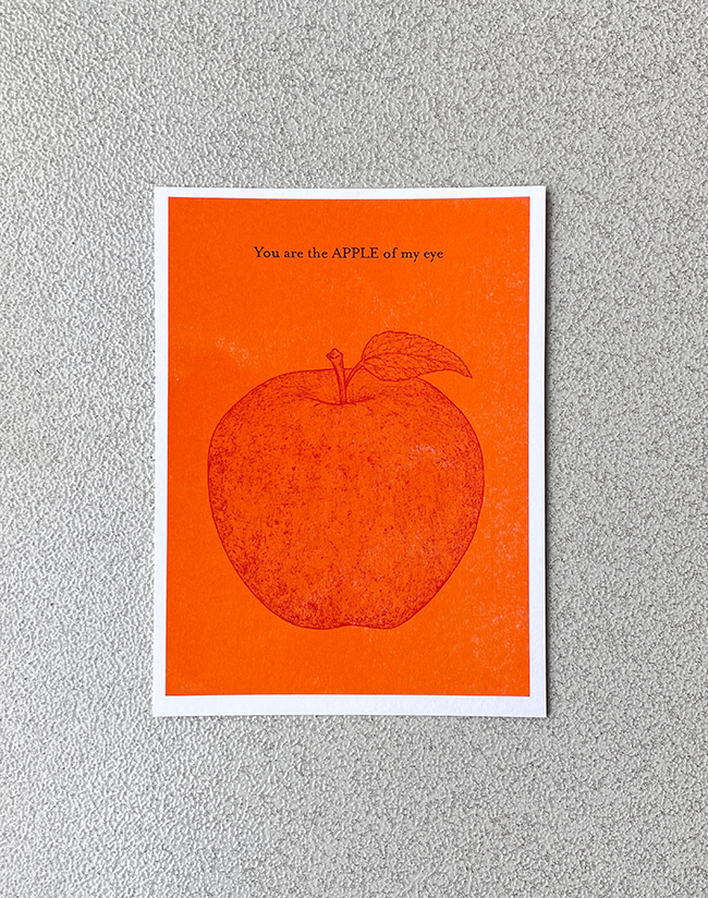 [페이퍼 플레이트]Paper Plate — FRUIT Post card:Apple 12.5 x 17 cm