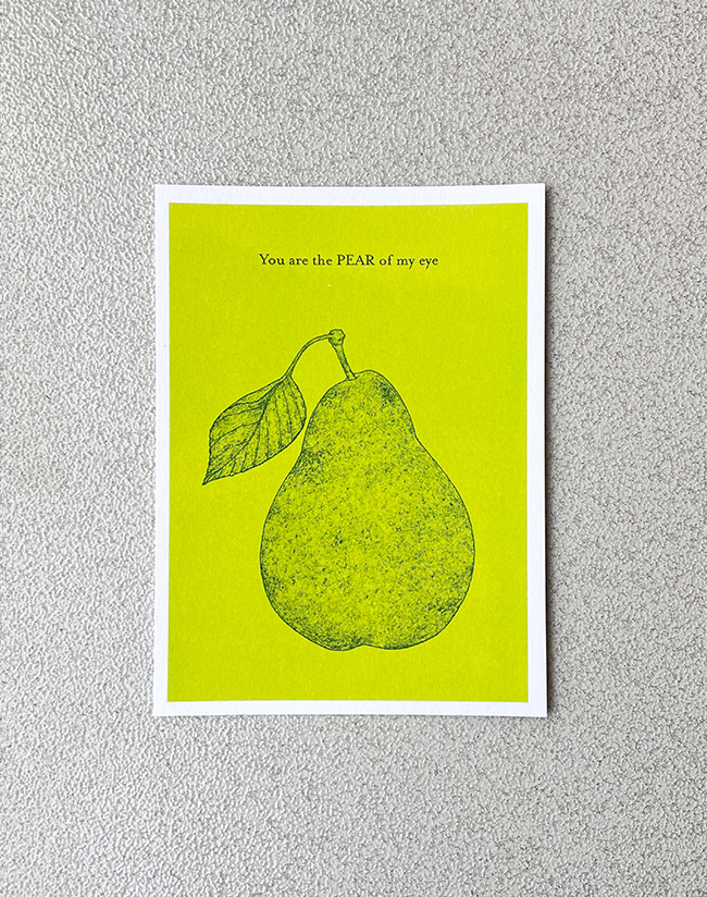 [페이퍼 플레이트]Paper Plate — FRUIT Post card:Pear 12.5 x 17 cm