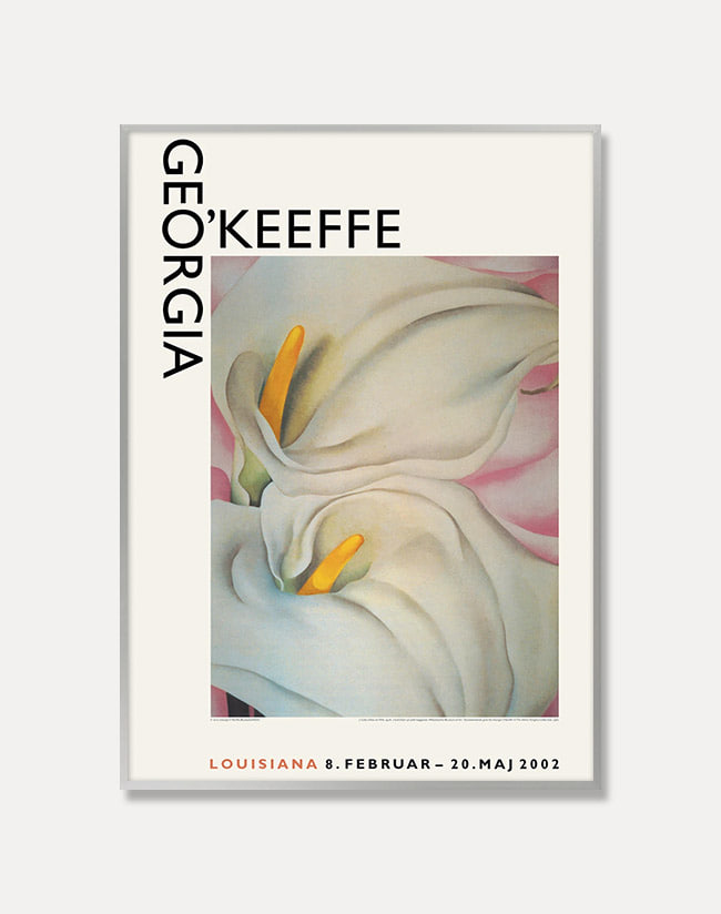 [조지아 오키프]  GEORGIA O&#039;KEEFFE — TWO CALLA LILIES ON PINK (1928)(액자포함)  59.4 x 84.1cm 