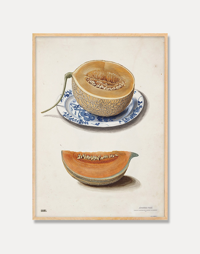 [요한나 마리 포시에] Johanna Marie Fosie ―  Studie af to netmeloner  59 x 84.2 cm